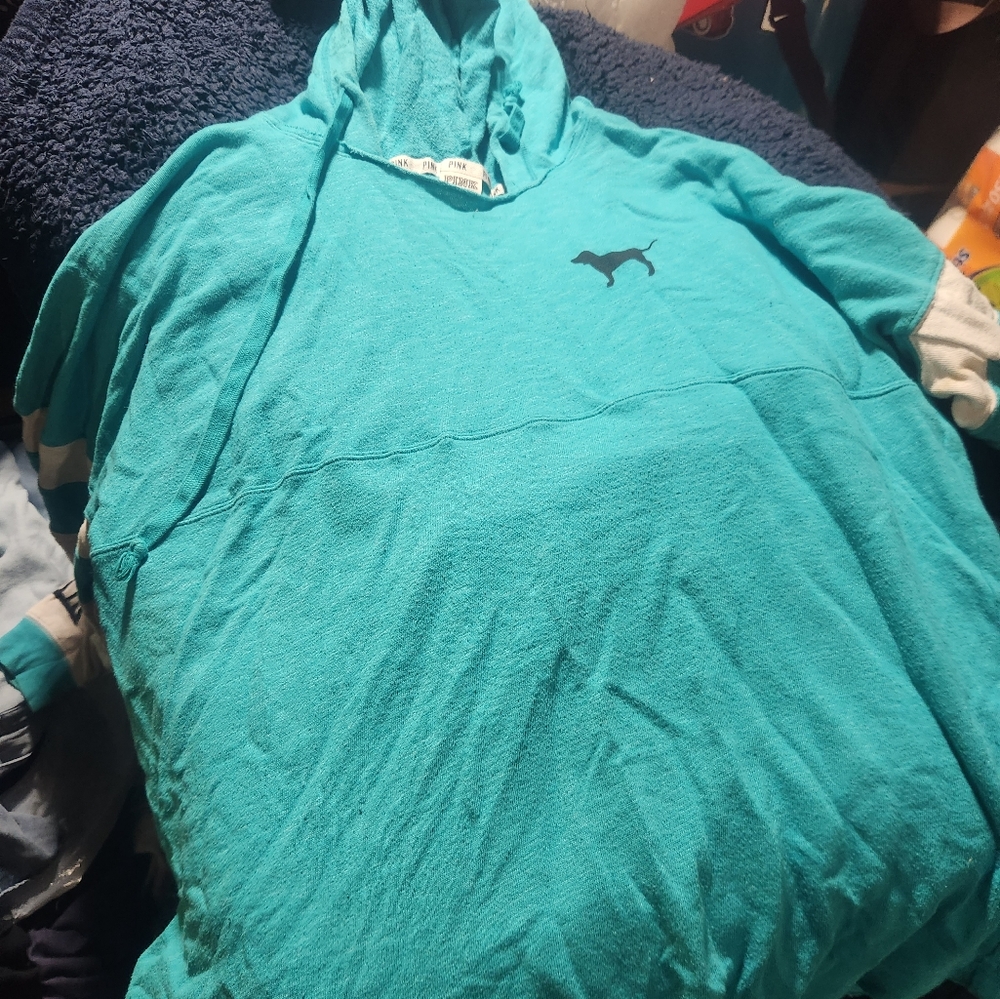 PINK Victoria's Secret Teal Sweatshirt Hoodie